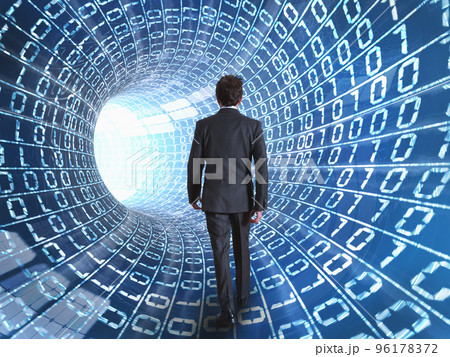 Businessman and internet cable 96178372