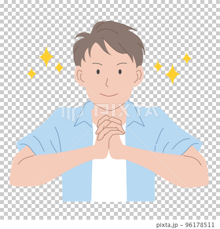 一個男人把手放在一起的插圖素材 96178511