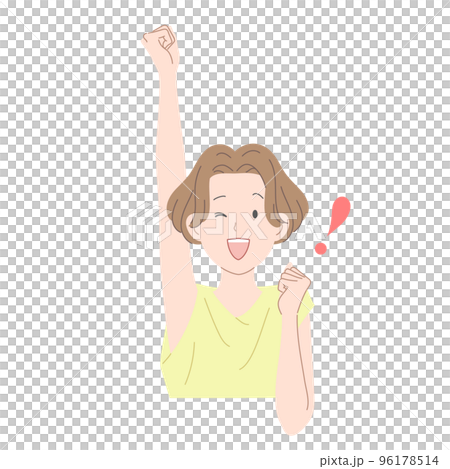 Illustration material of a woman doing a guts pose 96178514