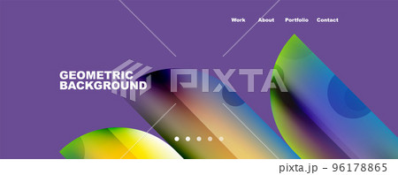 Metallic shiny fluid colors with geometric...のイラスト素材 [96178865] - PIXTA