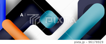 Colorful geometric shapes lines, squares and triangles. Abstract background for wallpaper, banner or landing page 96178929