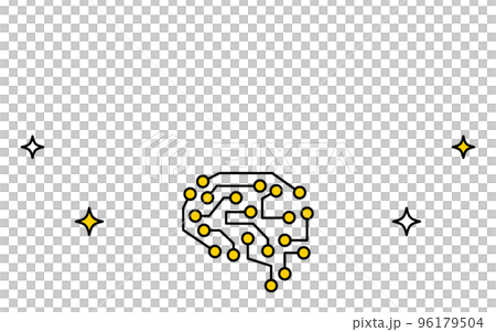 Image of AI, brain shaped electronic circuit and copy space Image of AI, brain shaped electronic circuit and copy space 96179504