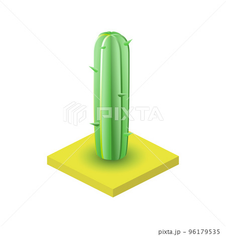 Desert cactus landscape icon in isometric 3d style isolated on white background. Nature symbol 96179535