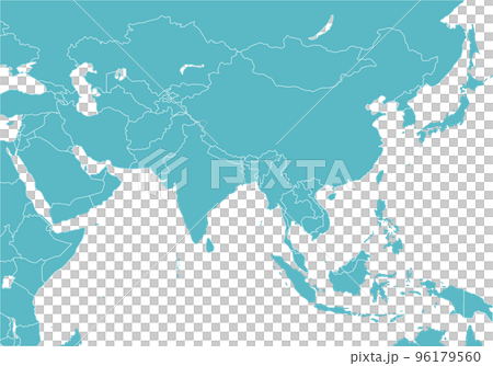 アジア全域の地図、国境線、アジア大陸 96179560