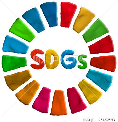 SDGsイメージの立体フレームクレイアートアイコン 96180593