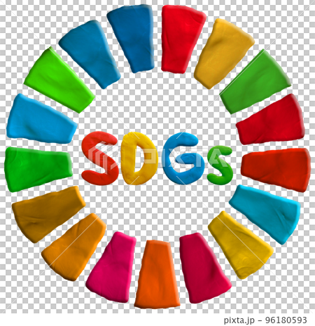 SDGsイメージの立体フレームクレイアートアイコン 96180593