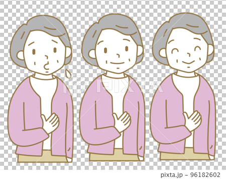 高級女性面部表情模式插圖素材集 高級女性面部表情模式插圖素材集 96182602