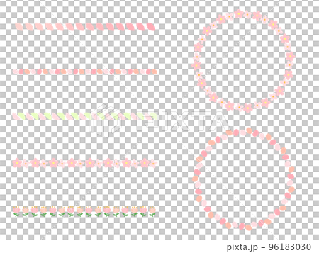 Illustration set of pink lines and frames perfect for spring 96183030