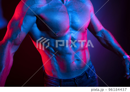 Muscular of a body building trainer man. Male, strong. 96184437