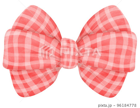 Cute Christmas  ribbon bow cartoon doodle watercolor hand drawn 96184778