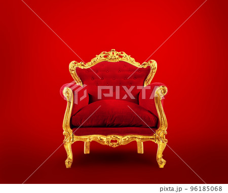 Red and gold luxury armchair. Concept of success Red and gold luxury armchair. Concept of success 96185068