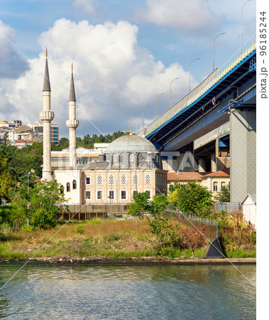 Humbarhane Mosque, beside Golden Horn Bridge, Golden Horn, at Halicioglu Neighborhood, Beyoglu, Istanbul, Turkey 96185244