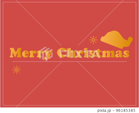 サンタの帽子と淡いオレンジ色のクリスマス背景。落ちつきのあるデザインとメリークリスマス 96185385