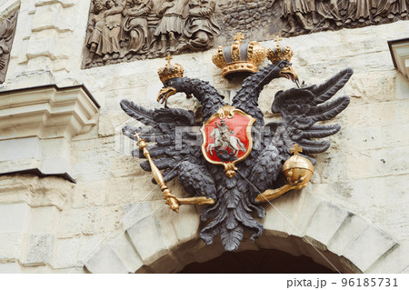 Moscow, Russia - January 2022: coat of arms of russia 96185731