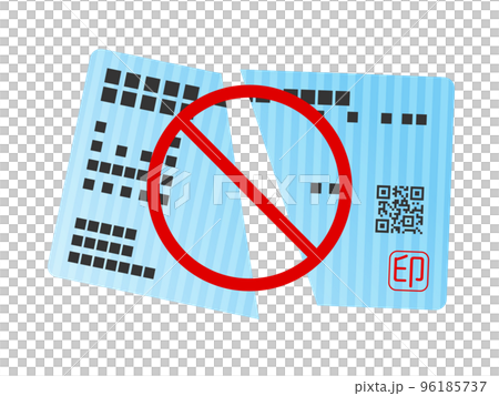 剪刀 NG 社會保險卡矢量圖 剪刀 NG 社會保險卡矢量圖 96185737