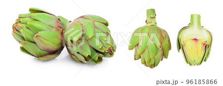 Fresh Artichokes isolated on white background closeup 96185866