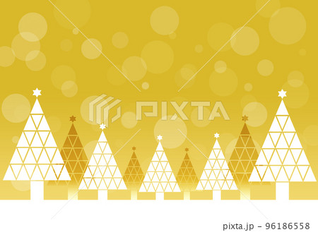 クリスマス　冬の背景　イラスト素材　黄 96186558