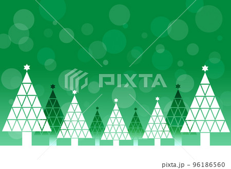 クリスマス　冬の背景　イラスト素材　緑 96186560