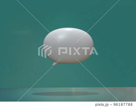 3Dの立体フキダシ素材 96187788