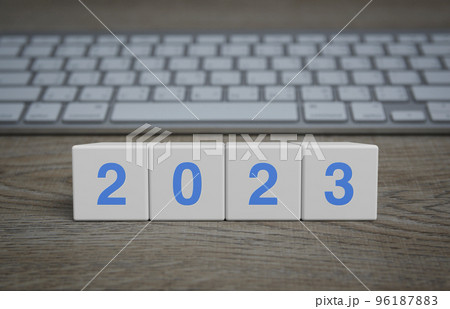 Happy new year 2023 technology online concept 96187883