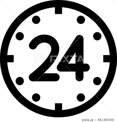 24時間の時計のアイコン 96188300