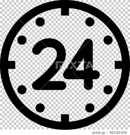 24 小時時鐘圖標 24 小時時鐘圖標 96188300
