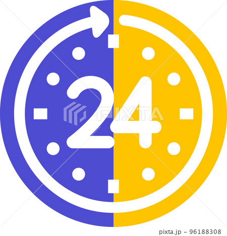 24時間の時計のアイコン 24時間の時計のアイコン 96188308