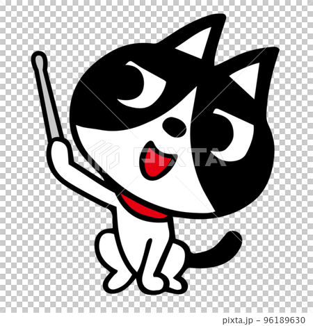 手繪八爪貓指點棒解說姿勢 96189630