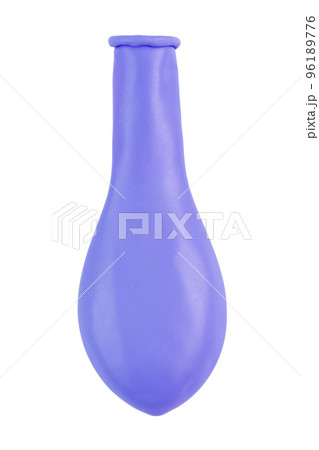 Violet balloon without air. New colorful balloon isolated on white background. Violet balloon without air. New colorful balloon isolated on white background. 96189776