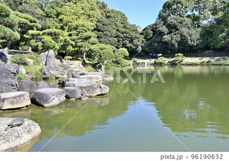 清澄庭園（東京都江東区）の磯渡り《飛石の回廊・東側》 96190632