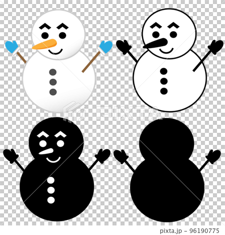 雪人圖標/插圖 雪人圖標/插圖 96190775