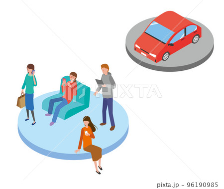 若者の車ばなれのイメージイラスト 96190985