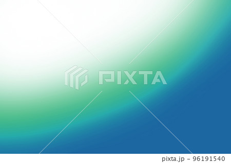 白と緑と深い青のシンプルな曲線のグラデーションのイラスト素材
