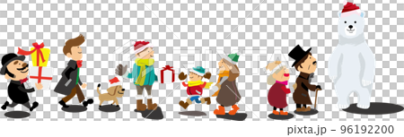 人們享受聖誕節的插圖 96192200