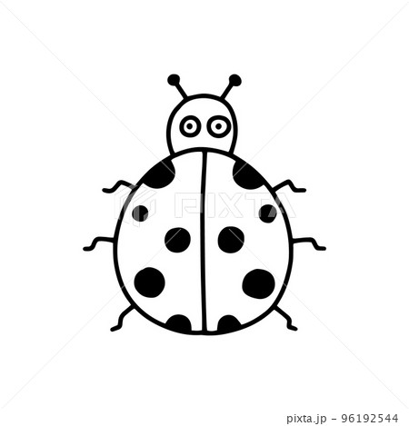 Cute ladybug. Doodle style. Vector illustration. Insect on a white background. 96192544