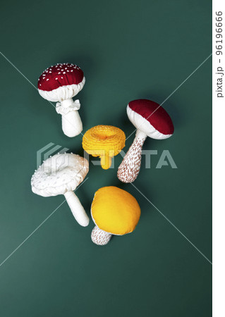 mushrooms sewn from cotton fabric. stuffed toys in the shape of a mushroom mushrooms sewn from cotton fabric. stuffed toys in the shape of a mushroom 96196666