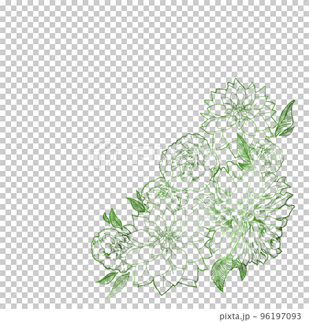 green flower frame 96197093