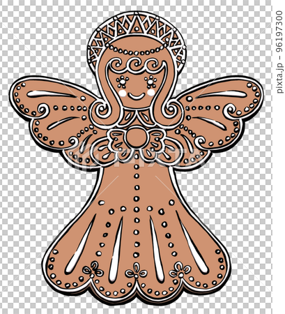 Czech traditional Christmas confection Pernik Angel Brush-painted/Matte-painted 96197300