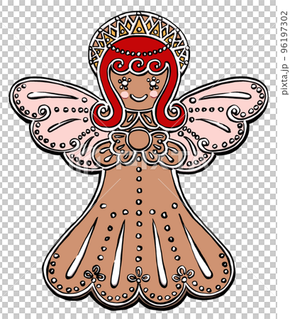 Czech traditional Christmas confectionery pernique colorful angel brush-painted/matte-painted 96197302