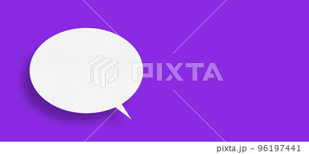 White paper in the shape of speech bubbles against a purple background. communication bubbles White paper in the shape of speech bubbles against a purple background. communication bubbles 96197441