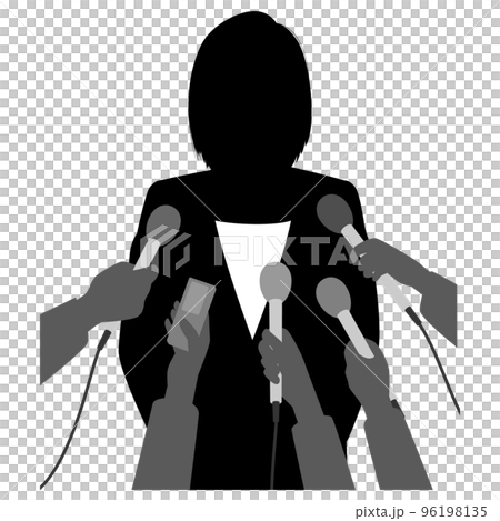 記者会見する女性ビジネスマン 96198135