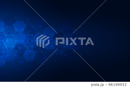 Illustration of geometric abstract background with hexagons pattern 96199932
