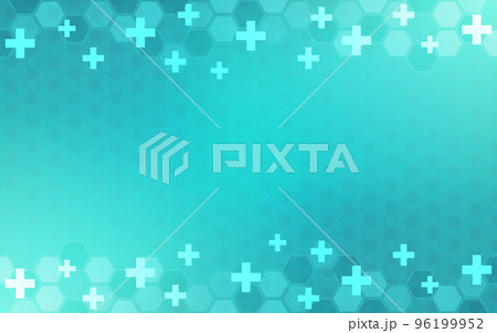 Illustration of a medical background with hexagons pattern and crosses 96199952