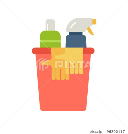 Various cleaning tools with plastic water bucket. Cleaning services. Various cleaning tools with plastic water bucket. Cleaning services. 96200117