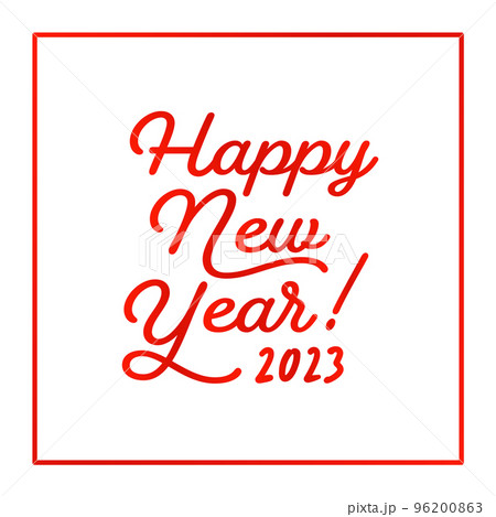 フレームで囲ったHappy New Year 2023の文字 - 2023年のお正月･年賀状の素材  96200863