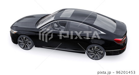 Paris, France. January 30, 2022: Honda Accord 2020: Black large hybrid business sedan for work and family. 3D illustration Paris, France. January 30, 2022: Honda Accord 2020: Black large hybrid business sedan for work and family. 3D illustration 96201453
