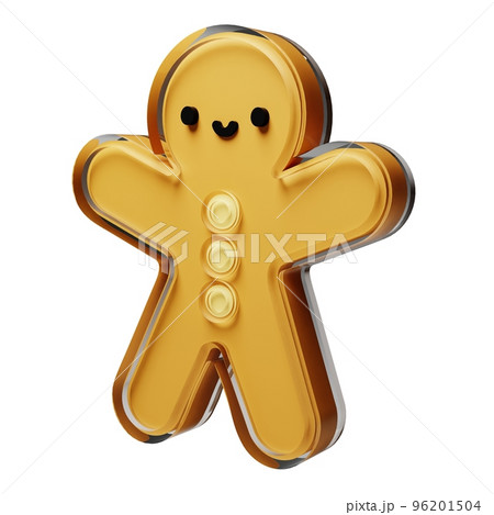 Gingerbread glass glossy isolated on white background. New year Design elements realistic 3d illustration. Gingerbread glass glossy isolated on white background. New year Design elements realistic 3d illustration. 96201504
