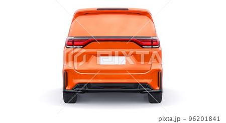 small commercial van for cargo transportation in cramped urban conditions. Courier car. A delivery service car with an inscription-free body for your own unique design. 3d rendering. 96201841