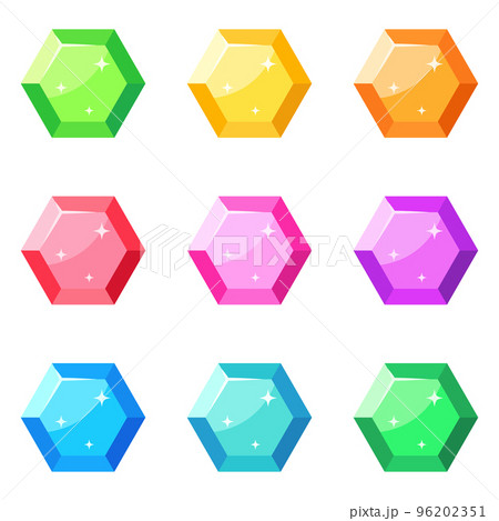 Set of gems in flat style isolated Set of gems in flat style isolated 96202351