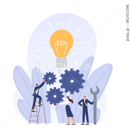 Business people jointly investing efforts in the development of an idea 96203396